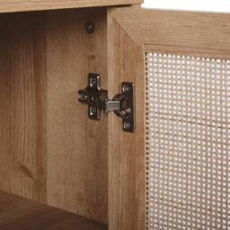 Wyld and Coco 3-Door Sideboard with Natural Rattan Front 76 x 120 cm Brown - thumbnail 8