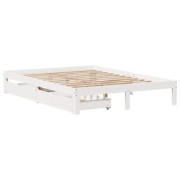 Berkfield Home Bed Frame with Drawers without Mattress White 120x200 cm - Size: Small Double - thumbnail 3