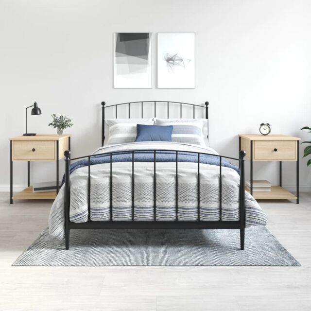 Berkfield Home Bedside Tables 2 pcs Sonoma Oak 44x45x58 cm Engineered Wood in Brown - Size: 44 x 45 x 58 cm - image 1