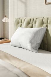 H&O Direct Standard Size Bamboo Fiber Fabric Shredded Memory Foam Adjustable Medium Bed Pillows in White - thumbnail 2