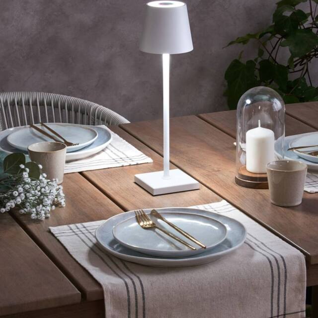Wyld and Coco Wireless Table Lamp White Aluminium USB Port and Dimmable RGB Light - image 1