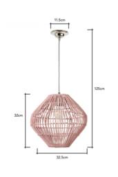 BHS Lighting Bobbin Herringbone Pendant Ceiling Light, Matte Pink - thumbnail 5