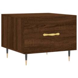 Berkfield Home Coffee Table Brown Oak 50x50x40 cm Engineered Wood - Size: 50 x 50 x 40 cm - thumbnail 1
