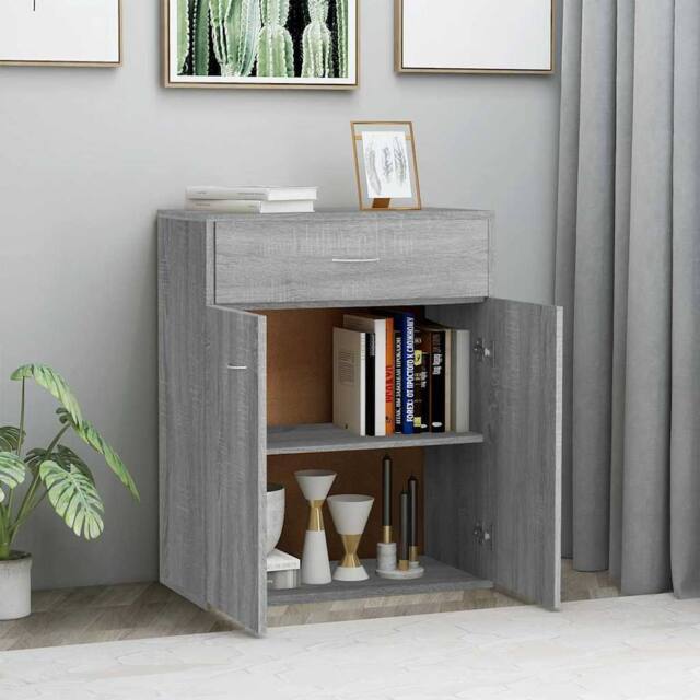 Berkfield Home Sideboard Grey Sonoma 60x30x75 cm Engineered Wood - Size: 60 x 30 x 75 cm - image 1