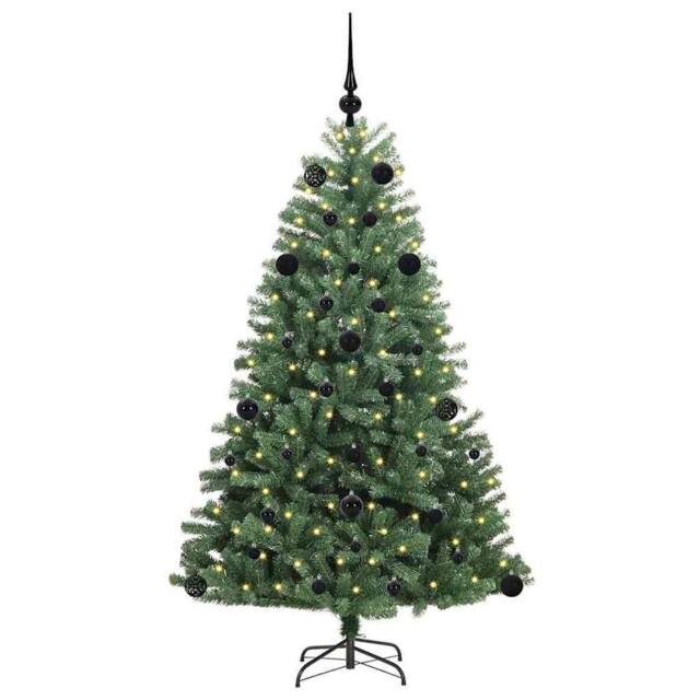 Berkfield Home Realistic Artificial Hinged Christmas Tree Green 150 cm PVC & Metal - image 1