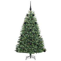 Berkfield Home Realistic Artificial Hinged Christmas Tree Green 150 cm PVC & Metal - thumbnail 1