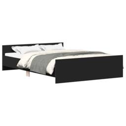 Berkfield Home Bed Frame with Headboard & Footboard Black 120x190 cm Small Double - thumbnail 1
