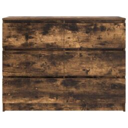 Berkfield Home Sideboard Smoked Oak 100x35x76 cm Engineered Wood in Brown - Size: 100 x 35 x 76 cm - thumbnail 6