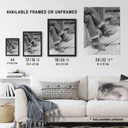 Artery8 Russell Lee Boots & Spurs Vintage Photograph Framed Wall Art Print in Grey - Size: A4 - thumbnail 3