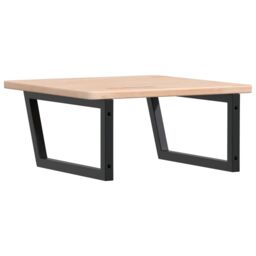 Berkfield Home Basin Shelf Wall Mounted Steel & Solid Wood Oak in Brown - thumbnail 6