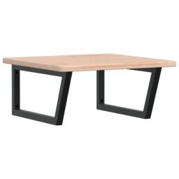 Berkfield Home Basin Shelf Wall Mounted Steel & Solid Wood Oak in Brown - thumbnail 2