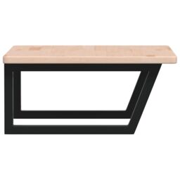 Berkfield Home Basin Shelf Wall Mounted Steel & Solid Wood Oak in Brown - thumbnail 5