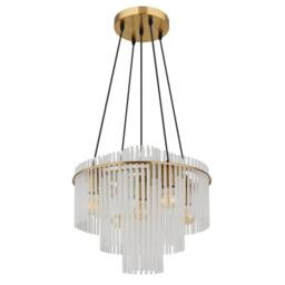 Netlighting Gorley Pendant Ceiling Light Gold Colours Matt Opal Glass Shade 5x E27 - thumbnail 2