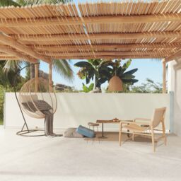 Berkfield Home Patio Retractable Side Awning 117x600 cm Cream in Beige - thumbnail 1
