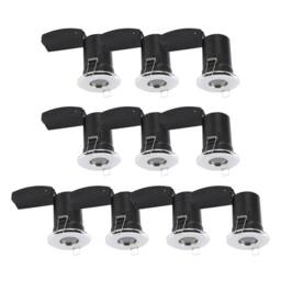 First Choice Lighting Set of 10 - Chrome IP65 Bathroom Recessed Fire Rated Downlights in Silver - thumbnail 1
