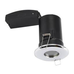 First Choice Lighting Set of 10 - Chrome IP65 Bathroom Recessed Fire Rated Downlights in Silver - thumbnail 3