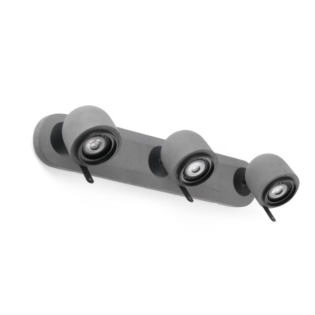 Netlighting Stone 3 Light Indoor Adjustable Wall Spotlight Grey GU10 - image 1