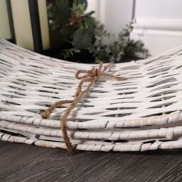 Samuel Alexander 48/70cm KD Willow Christmas Tree Skirt Wicker Rattan- Large White Wash - thumbnail 5