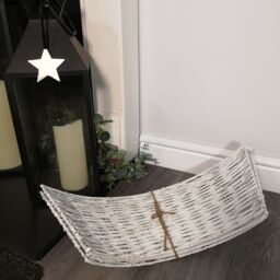 Samuel Alexander 48/70cm KD Willow Christmas Tree Skirt Wicker Rattan- Large White Wash - thumbnail 6