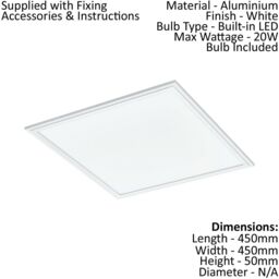 Loops Flush Ceiling Light Colour White Shade Plastic Remote Control LED 20W Included - thumbnail 2