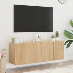 Berkfield Home TV Cabinets Wall-mounted 2 pcs Sonoma Oak 60x30x41 cm in Light Brown - Size: 60 x 30 x 41 cm - thumbnail 4