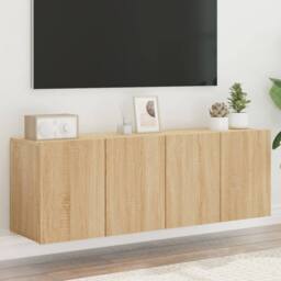 Berkfield Home TV Cabinets Wall-mounted 2 pcs Sonoma Oak 60x30x41 cm in Light Brown - Size: 60 x 30 x 41 cm - thumbnail 2