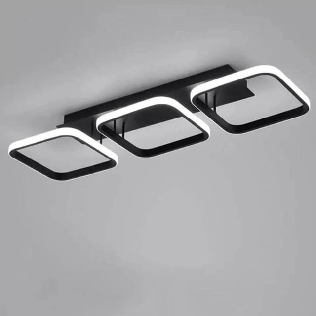 Havendro 1*Black-Square Modern LED Ceiling Light Flush Mount Chandelier Lamp in Black - image 1