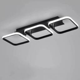 Havendro 1*Black-Square Modern LED Ceiling Light Flush Mount Chandelier Lamp in Black