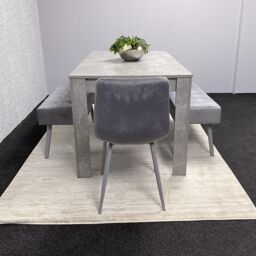 KOSY KOALA Grey Wooden Dining Table Set with 2 Grey Chairs & 2 Benches, Furniture - thumbnail 2