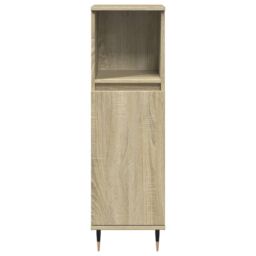 Berkfield Home Bathroom Cabinet Sonoma Oak 30x30x100 cm Engineered Wood in Brown - Size: 30 x 30 x 100 cm - thumbnail 4