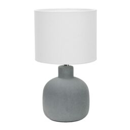 ValueLights Chelsea Natural Linen Shade Hand Finished Sandblast Ceramic Table Lamp with Bulb in Grey - thumbnail 2