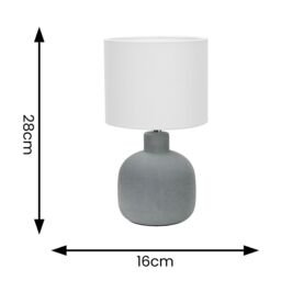 ValueLights Chelsea Natural Linen Shade Hand Finished Sandblast Ceramic Table Lamp with Bulb in Grey - thumbnail 4