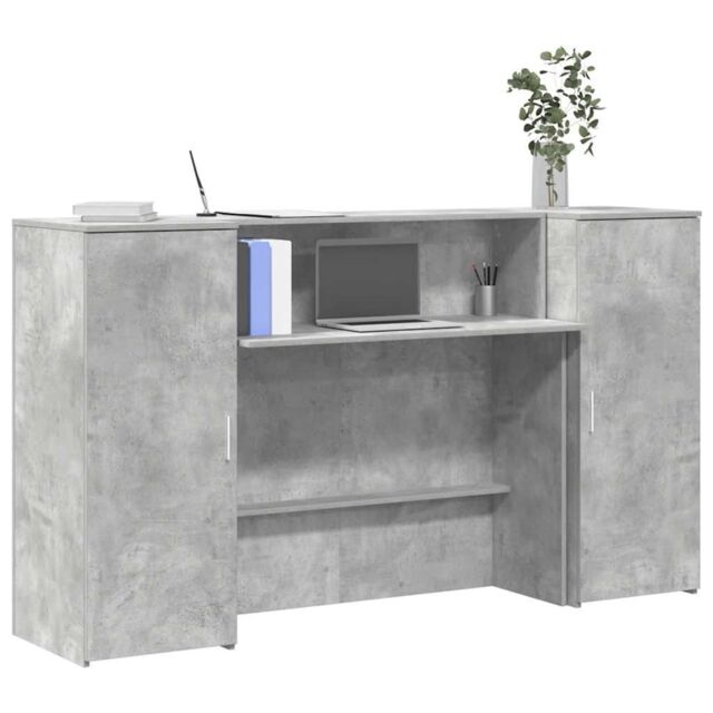 Berkfield Home Reception Desk Concrete Grey 180x50x103.5 cm Engineered Wood - image 1