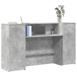 Berkfield Home Reception Desk Concrete Grey 180x50x103.5 cm Engineered Wood - thumbnail 1
