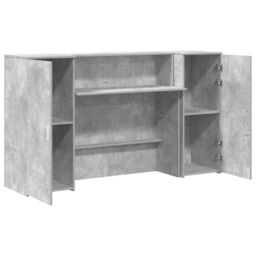 Berkfield Home Reception Desk Concrete Grey 180x50x103.5 cm Engineered Wood - thumbnail 6
