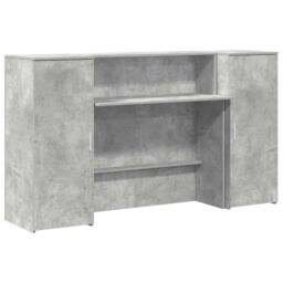 Berkfield Home Reception Desk Concrete Grey 180x50x103.5 cm Engineered Wood - thumbnail 2