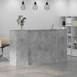 Berkfield Home Reception Desk Concrete Grey 180x50x103.5 cm Engineered Wood - thumbnail 4