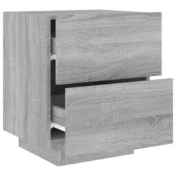 Berkfield Home Decorative Bedside Cabinet with LED Lights Grey Sonoma Engineered Wood - thumbnail 6