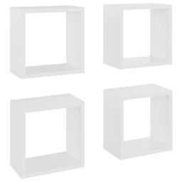 Berkfield Home Wall Cube Shelves 4 pcs White 26x15x26 cm - Size: 26 x 15 x 26 cm - thumbnail 2