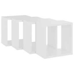 Berkfield Home Wall Cube Shelves 4 pcs White 26x15x26 cm - Size: 26 x 15 x 26 cm - thumbnail 5
