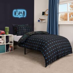 OHS Gaming Duvet Cover Bedding Set Kids Reversible Quilt in Black - Size: Single - thumbnail 2