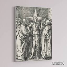 "Artery8 Doubting Thomas Bible Scene Albrecht Durer Canvas Wall Art Print in White - Size: W18"" x H24""" - thumbnail 2