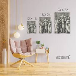 "Artery8 Doubting Thomas Bible Scene Albrecht Durer Canvas Wall Art Print in White - Size: W18"" x H24""" - thumbnail 4