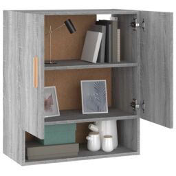 Berkfield Home Wall Cabinet Grey Sonoma 60x31x70 cm Engineered Wood - Size: 60 x 31 x 70 cm - thumbnail 4