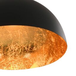 Berkfield Home Ceiling Lamps 2 pcs Black & Gold Semi-spherical E27 - thumbnail 5