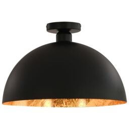 Berkfield Home Ceiling Lamps 2 pcs Black & Gold Semi-spherical E27 - thumbnail 4