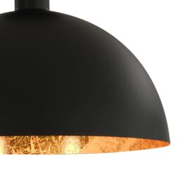 Berkfield Home Ceiling Lamps 2 pcs Black & Gold Semi-spherical E27 - thumbnail 6