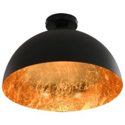 Berkfield Home Ceiling Lamps 2 pcs Black & Gold Semi-spherical E27 - thumbnail 3