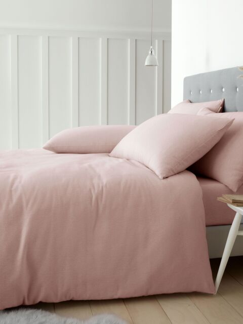 Catherine Lansfield 'Brushed Cotton' Duvet Cover Set in Pink - Size: Super King - image 1