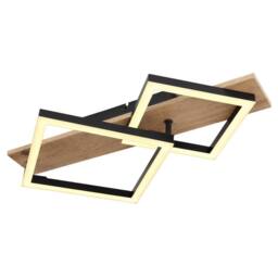 Netlighting Beatrix Semi Flush Ceiling Light Matt Black Twin Square LED 3000K